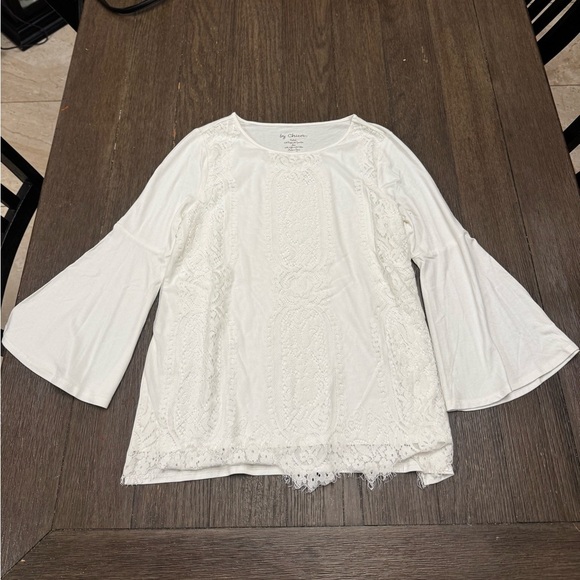 Chico's Tops - Chicos romantic White Lace Bell Sleeve Top size XL